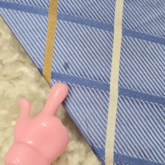 Donald J Trump Signature‎ Collection Tie Blue Check 100% Silk Gold Bar READ - Picture 5 of 12